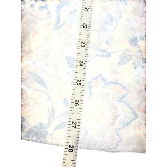 CHICO'S Cream Chinoiserie Pattern Keyhole Sheer Blouse 3/4 Sleeves Size 1, Small - Picture 9 of 9